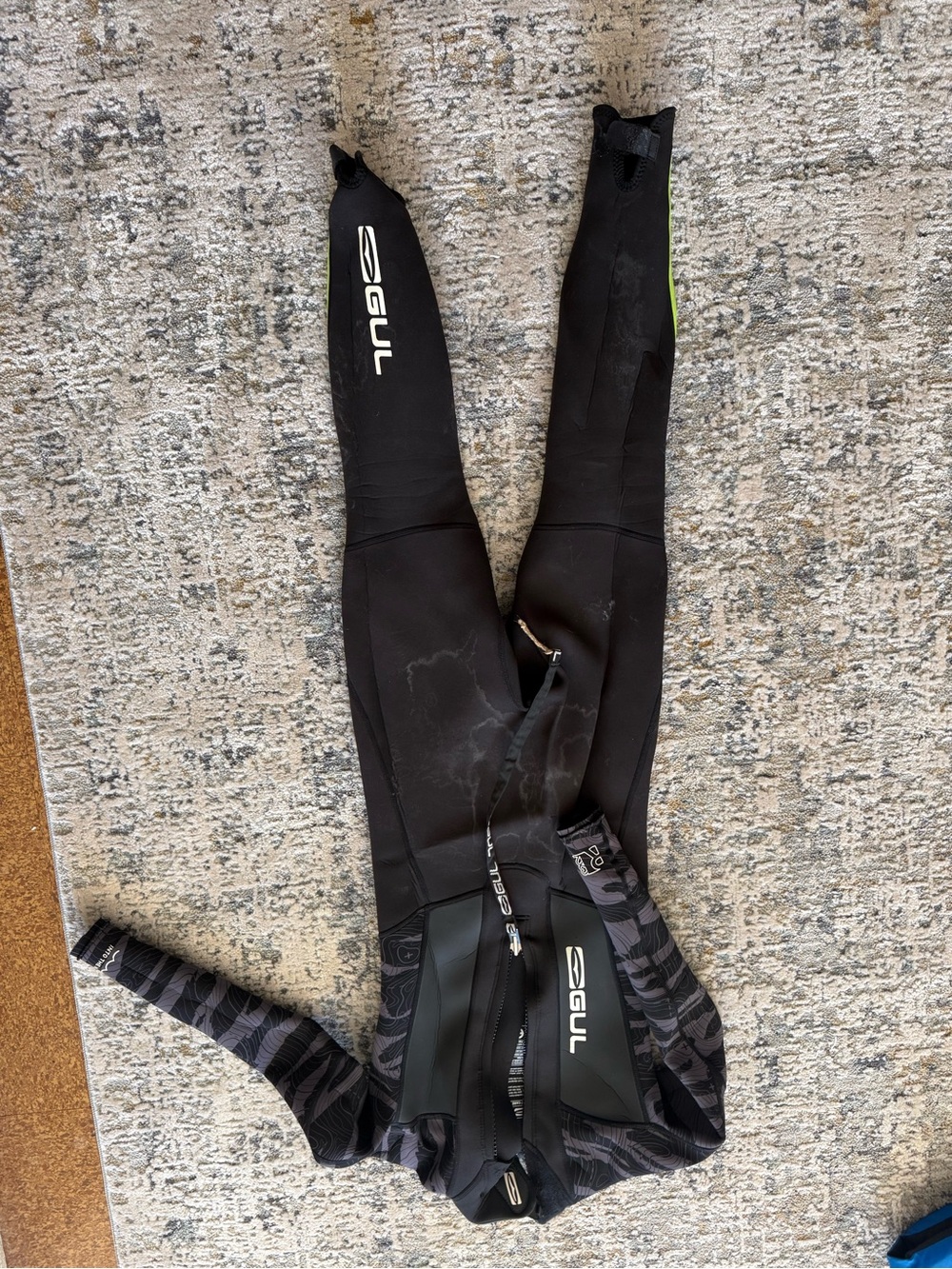 Kids Black Neoprene Full Wetsuit - Black with Camouflage Accents